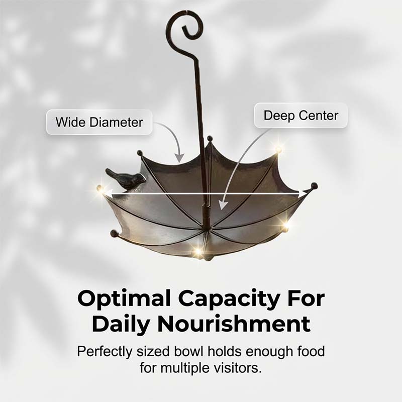 🐦 LIMITED-TIME 40% OFF! ✨ Hanging Umbrella Bird Feeder & Bath – Dual-Use, Rust-Resistant, Vintage Garden Decor ☂️